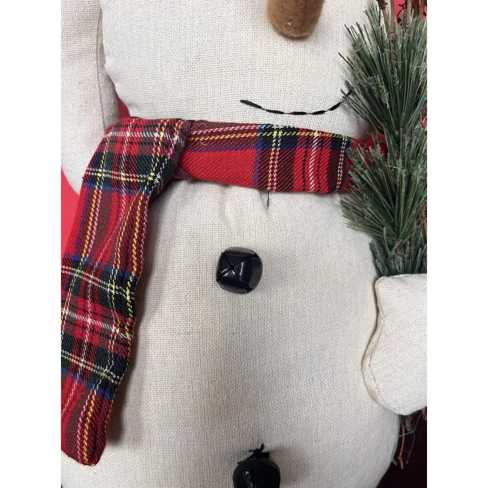 VINTAGE Primitive Christmas Snowman Shelf Sitter Large Plush